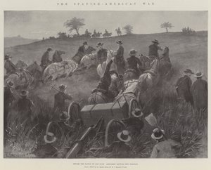 A guerra hispano-americana, antes da batalha de San Juan, artilharia entrar em posição